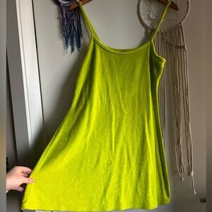 Neon Green Towel Fabric Beach Dress